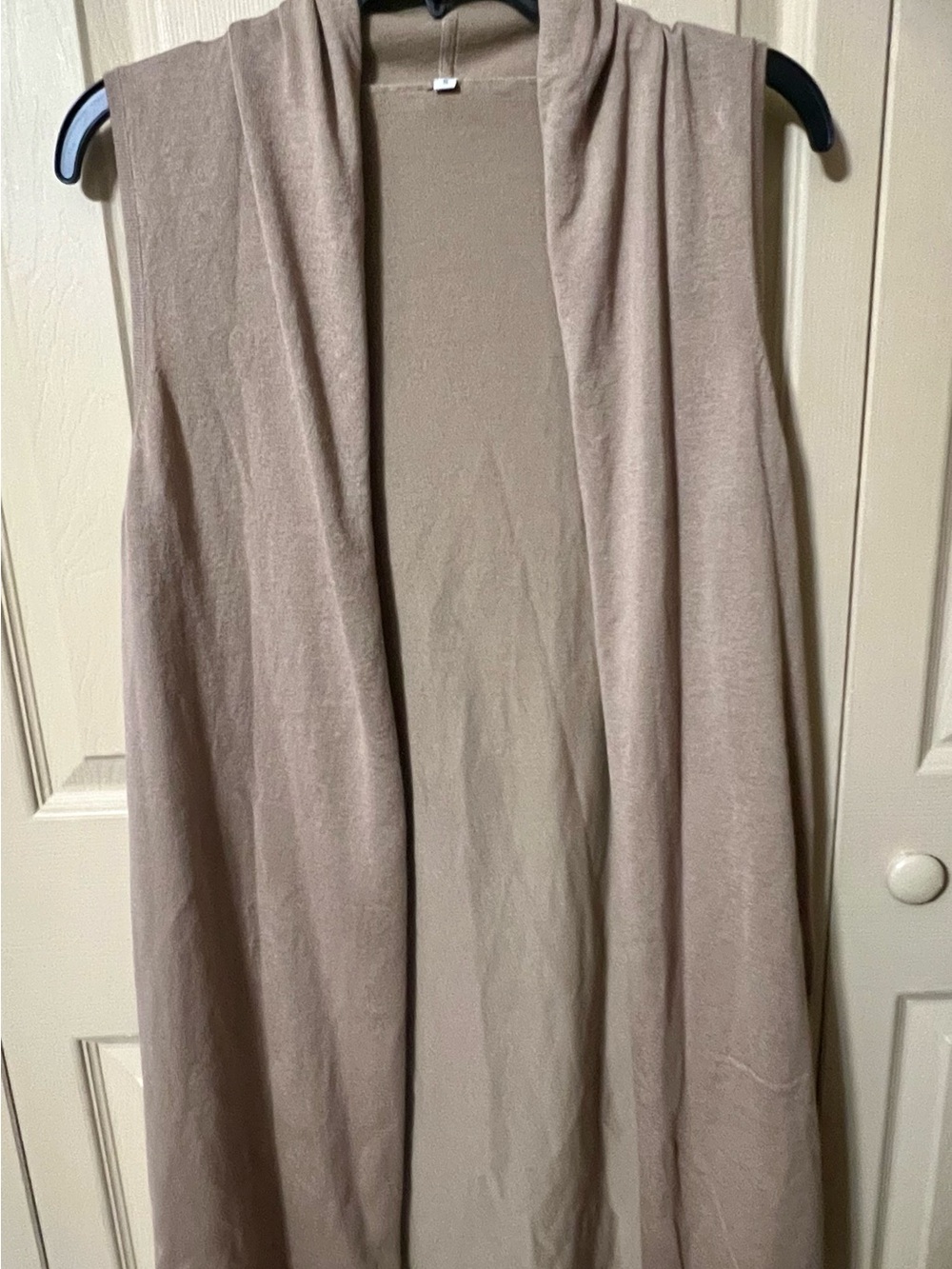 Sleeveless Taupe Duster Vest - Women's Category